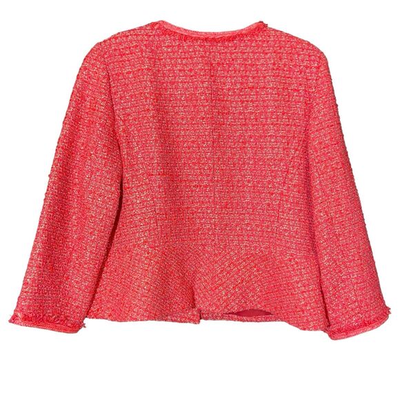 Talbots Hot Pink Boucle Tweed Button Up Blazer Size 16W 1X Corpcore Barbie - Picture 8 of 8